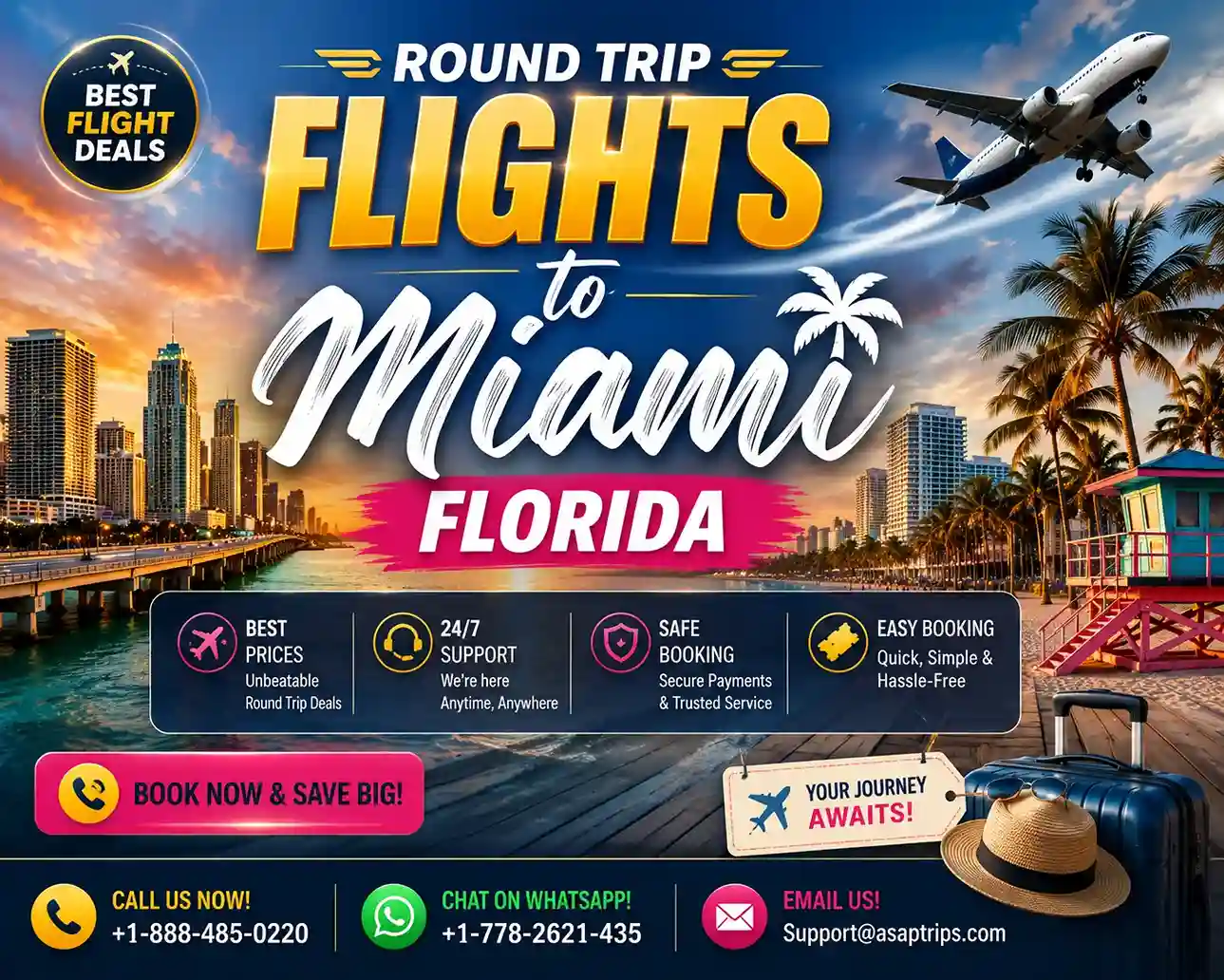 Round Trip Flights to Miami Florida